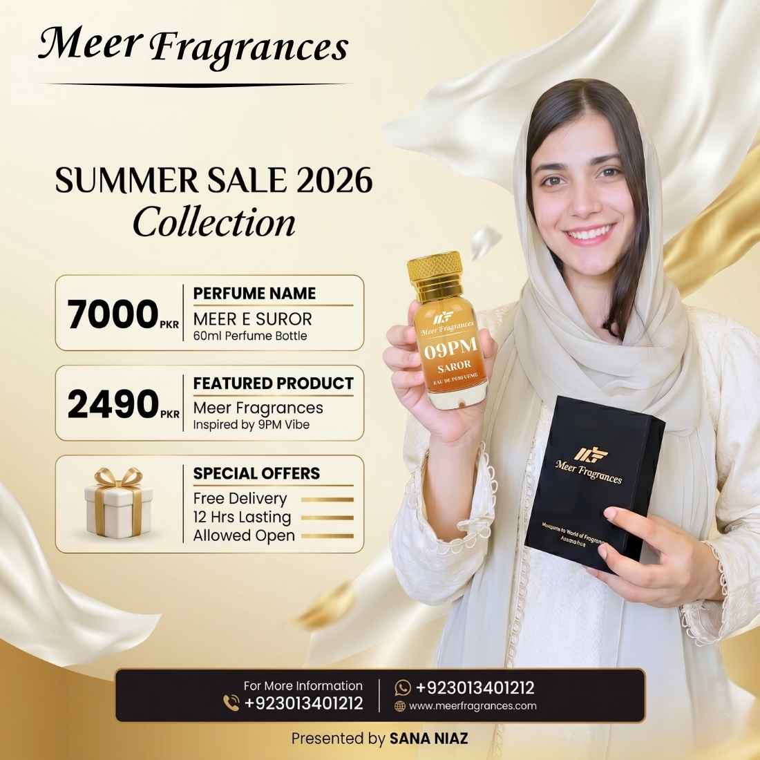 New Trend Night Perfume Meer E Suror Inspired By 9PM Of Meer Fragrances 60ML