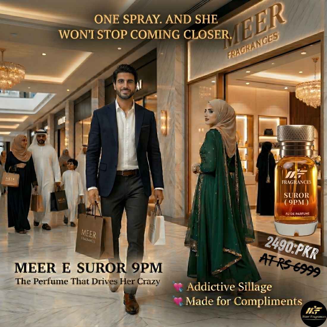 New Trend Night Perfume Meer E Suror Inspired By 9PM Of Meer Fragrances 60ML